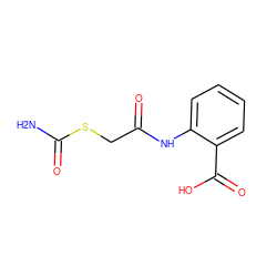 NC(=O)SCC(=O)Nc1ccccc1C(=O)O ZINC000001729549