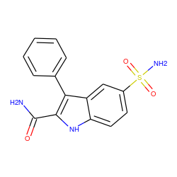 NC(=O)c1[nH]c2ccc(S(N)(=O)=O)cc2c1-c1ccccc1 ZINC000040395338