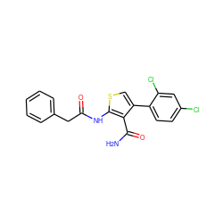 NC(=O)c1c(-c2ccc(Cl)cc2Cl)csc1NC(=O)Cc1ccccc1 ZINC000001054095