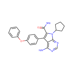 NC(=O)c1c(-c2ccc(Oc3ccccc3)cc2)c2c(N)ncnc2n1C1CCCC1 ZINC000026277405