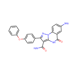 NC(=O)c1c(-c2ccc(Oc3ccccc3)cc2)nn2c1[nH]c(=O)c1cc(N)ccc12 ZINC001772588366