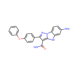 NC(=O)c1c(-c2ccc(Oc3ccccc3)cc2)nn2c1[nH]c1cc(N)ccc12 ZINC001772611375