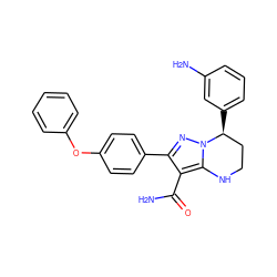 NC(=O)c1c(-c2ccc(Oc3ccccc3)cc2)nn2c1NCC[C@@H]2c1cccc(N)c1 ZINC001772606510