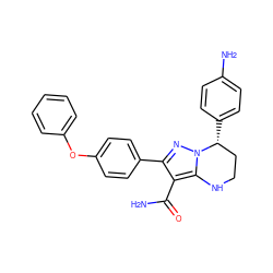 NC(=O)c1c(-c2ccc(Oc3ccccc3)cc2)nn2c1NCC[C@H]2c1ccc(N)cc1 ZINC001772606342