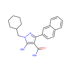 NC(=O)c1c(-c2ccc3ccccc3c2)nn(CC2CCCCC2)c1N ZINC000103252503