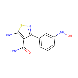 NC(=O)c1c(-c2cccc(NO)c2)nsc1N ZINC000145685454