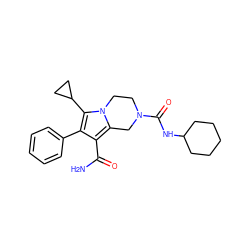 NC(=O)c1c(-c2ccccc2)c(C2CC2)n2c1CN(C(=O)NC1CCCCC1)CC2 ZINC001772609696