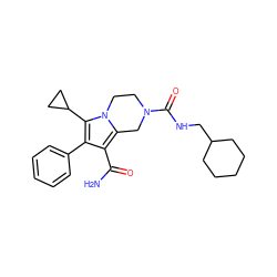 NC(=O)c1c(-c2ccccc2)c(C2CC2)n2c1CN(C(=O)NCC1CCCCC1)CC2 ZINC000199024808