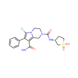 NC(=O)c1c(-c2ccccc2)c(Cl)n2c1CN(C(=O)N[C@@H]1CCS(=O)(=O)C1)CC2 ZINC001772651452