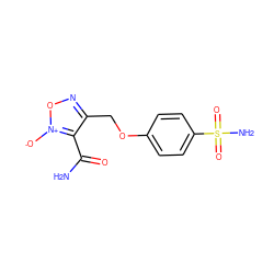 NC(=O)c1c(COc2ccc(S(N)(=O)=O)cc2)no[n+]1[O-] ZINC000299839464