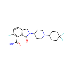 NC(=O)c1c(F)ccc2c1C(=O)N(C1CCN(C3CCC(F)(F)CC3)CC1)C2 ZINC000117362769