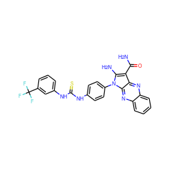 NC(=O)c1c(N)n(-c2ccc(NC(=S)Nc3cccc(C(F)(F)F)c3)cc2)c2nc3ccccc3nc12 ZINC000299832175