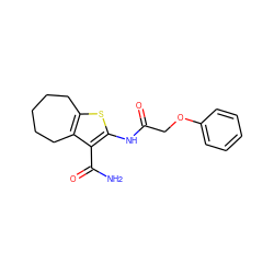 NC(=O)c1c(NC(=O)COc2ccccc2)sc2c1CCCCC2 ZINC000000035353