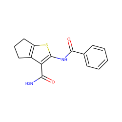 NC(=O)c1c(NC(=O)c2ccccc2)sc2c1CCC2 ZINC000000106317