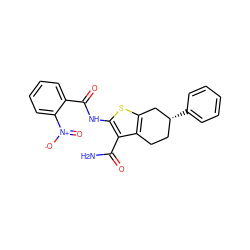 NC(=O)c1c(NC(=O)c2ccccc2[N+](=O)[O-])sc2c1CC[C@@H](c1ccccc1)C2 ZINC000045318622