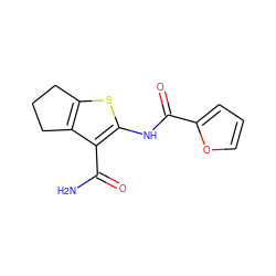 NC(=O)c1c(NC(=O)c2ccco2)sc2c1CCC2 ZINC000000146442