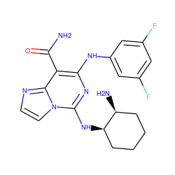 NC(=O)c1c(Nc2cc(F)cc(F)c2)nc(N[C@@H]2CCCC[C@@H]2N)n2ccnc12 ZINC000040915239