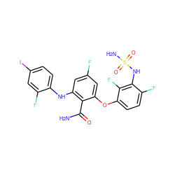 NC(=O)c1c(Nc2ccc(I)cc2F)cc(F)cc1Oc1ccc(F)c(NS(N)(=O)=O)c1F ZINC000653798272