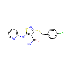 NC(=O)c1c(SCc2ccc(Cl)cc2)nsc1Nc1ccccn1 ZINC000036349012