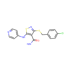 NC(=O)c1c(SCc2ccc(Cl)cc2)nsc1Nc1ccncc1 ZINC000034066280