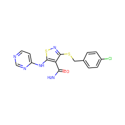 NC(=O)c1c(SCc2ccc(Cl)cc2)nsc1Nc1ccncn1 ZINC000036348957