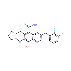 NC(=O)c1c2c(c(O)c3ncc(Cc4cccc(Cl)c4F)cc13)C(=O)N1CCC[C@@H]1C2 ZINC000653895461