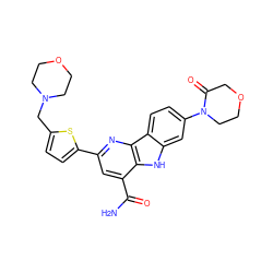 NC(=O)c1cc(-c2ccc(CN3CCOCC3)s2)nc2c1[nH]c1cc(N3CCOCC3=O)ccc12 ZINC000113203041