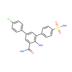 NC(=O)c1cc(-c2ccc(Cl)cc2)cc(-c2ccc(S(N)(=O)=O)cc2)c1N ZINC000028703761