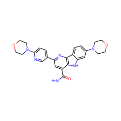 NC(=O)c1cc(-c2ccc(N3CCOCC3)nc2)nc2c1[nH]c1cc(N3CCOCC3)ccc12 ZINC000113202826