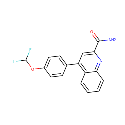 NC(=O)c1cc(-c2ccc(OC(F)F)cc2)c2ccccc2n1 ZINC000205655652