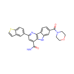 NC(=O)c1cc(-c2ccc3sccc3c2)nc2c1[nH]c1cc(C(=O)N3CCOCC3)ccc12 ZINC000113209386