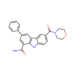 NC(=O)c1cc(-c2ccccc2)cc2c1[nH]c1ccc(C(=O)N3CCOCC3)cc12 ZINC000113198685