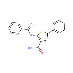 NC(=O)c1cc(-c2ccccc2)sc1NC(=O)c1ccccc1 ZINC000012232602