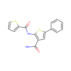 NC(=O)c1cc(-c2ccccc2)sc1NC(=O)c1cccs1 ZINC000000090237