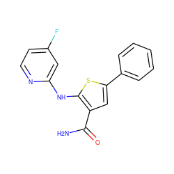 NC(=O)c1cc(-c2ccccc2)sc1Nc1cc(F)ccn1 ZINC000141595953