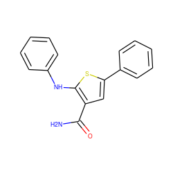 NC(=O)c1cc(-c2ccccc2)sc1Nc1ccccc1 ZINC000116575612