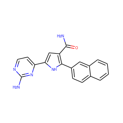 NC(=O)c1cc(-c2ccnc(N)n2)[nH]c1-c1ccc2ccccc2c1 ZINC000064527747