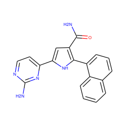 NC(=O)c1cc(-c2ccnc(N)n2)[nH]c1-c1cccc2ccccc12 ZINC000064527936