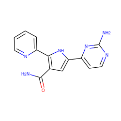 NC(=O)c1cc(-c2ccnc(N)n2)[nH]c1-c1ccccn1 ZINC000064527935