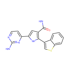 NC(=O)c1cc(-c2ccnc(N)n2)[nH]c1-c1csc2ccccc12 ZINC000064526858