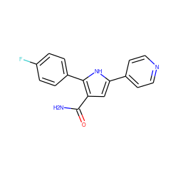 NC(=O)c1cc(-c2ccncc2)[nH]c1-c1ccc(F)cc1 ZINC000064528106