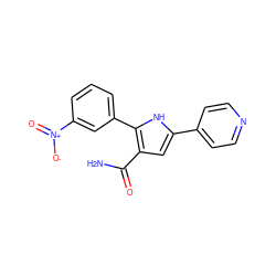 NC(=O)c1cc(-c2ccncc2)[nH]c1-c1cccc([N+](=O)[O-])c1 ZINC000064512349