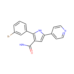 NC(=O)c1cc(-c2ccncc2)[nH]c1-c1cccc(Br)c1 ZINC000064526396