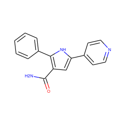 NC(=O)c1cc(-c2ccncc2)[nH]c1-c1ccccc1 ZINC000043174115