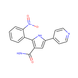 NC(=O)c1cc(-c2ccncc2)[nH]c1-c1ccccc1[N+](=O)[O-] ZINC000064512347