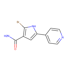 NC(=O)c1cc(-c2ccncc2)[nH]c1Br ZINC000064526975