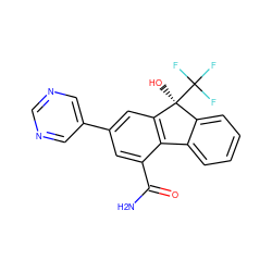 NC(=O)c1cc(-c2cncnc2)cc2c1-c1ccccc1[C@]2(O)C(F)(F)F ZINC000144923859