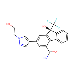 NC(=O)c1cc(-c2cnn(CCO)c2)cc2c1-c1ccccc1[C@@]2(O)C(F)(F)F ZINC000144879885