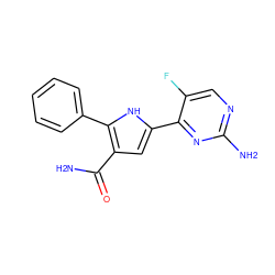 NC(=O)c1cc(-c2nc(N)ncc2F)[nH]c1-c1ccccc1 ZINC000064513617