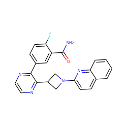 NC(=O)c1cc(-c2nccnc2C2CN(c3ccc4ccccc4n3)C2)ccc1F ZINC000140221299